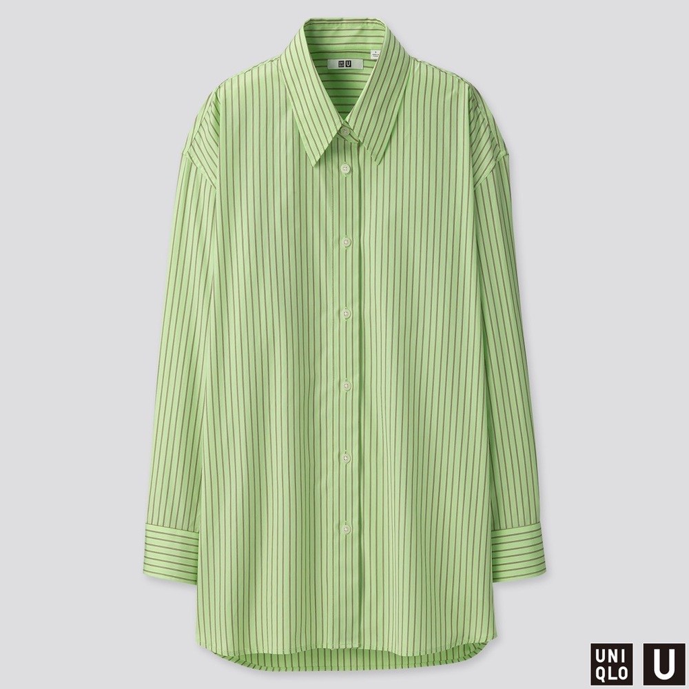 NWT Uniqlo U Cotton Oversized Striped Shirt, XS